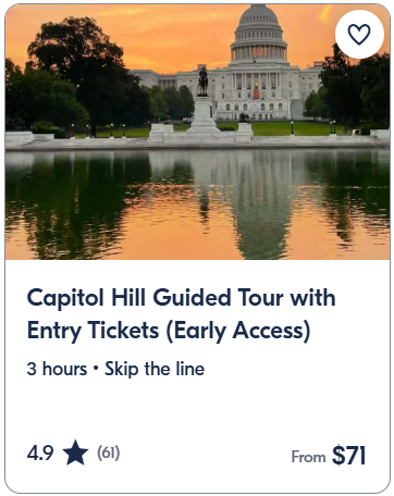 Capitol Hill Guided Tour with Entry Tickets (Early Access)