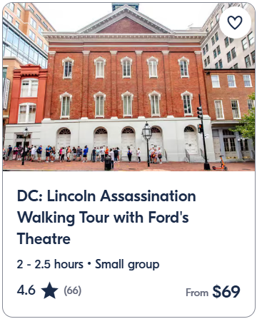 DC Lincoln Assassination Walking Tour with Ford's Theatre