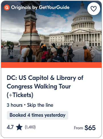 DC US Capitol & Library of Congress Walking Tour (+Tickets)