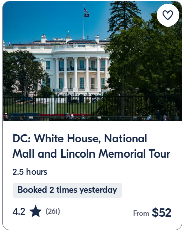 DC White House, National Mall and Lincoln Memorial Tour